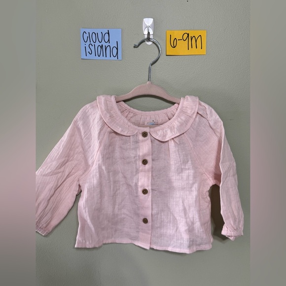 cloud island Other - NWOT Cloud Island Infant Button Down Shirt - Light Pink & Flowy, 6-9 Months